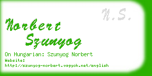 norbert szunyog business card